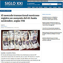 El mercado transaccional mexicano registra un aumento del 4% hasta noviembre, segn TTR